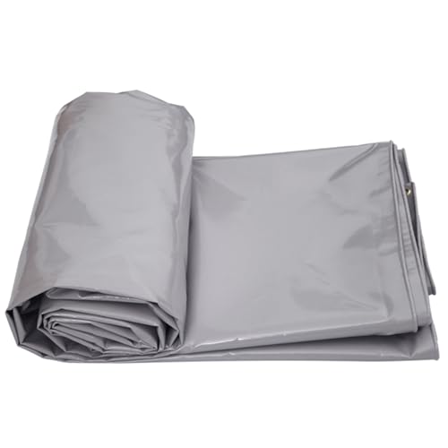 Waterproof Poly Tarp 5x15m with Grommets Grey I5834
