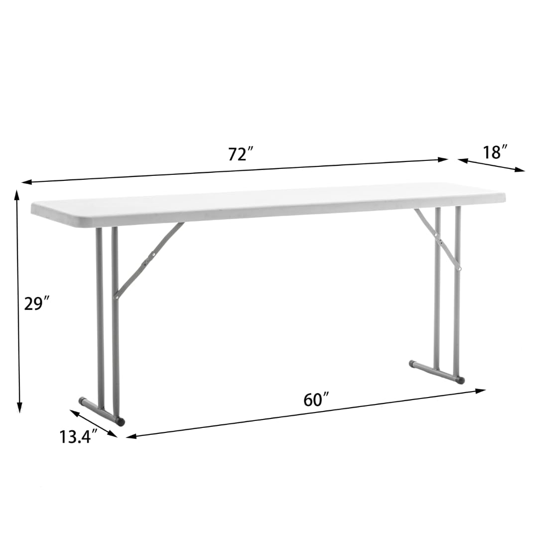 White Granite Plastic Folding Training Table Set of 2 O208