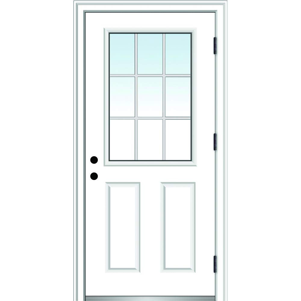 Primed Left Hand Outswing Prehung Steel Door 36"x80" N209038
