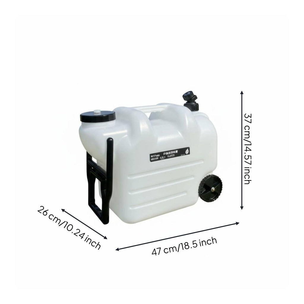 Black Portable Water Container with Faucet and Wheels Y976