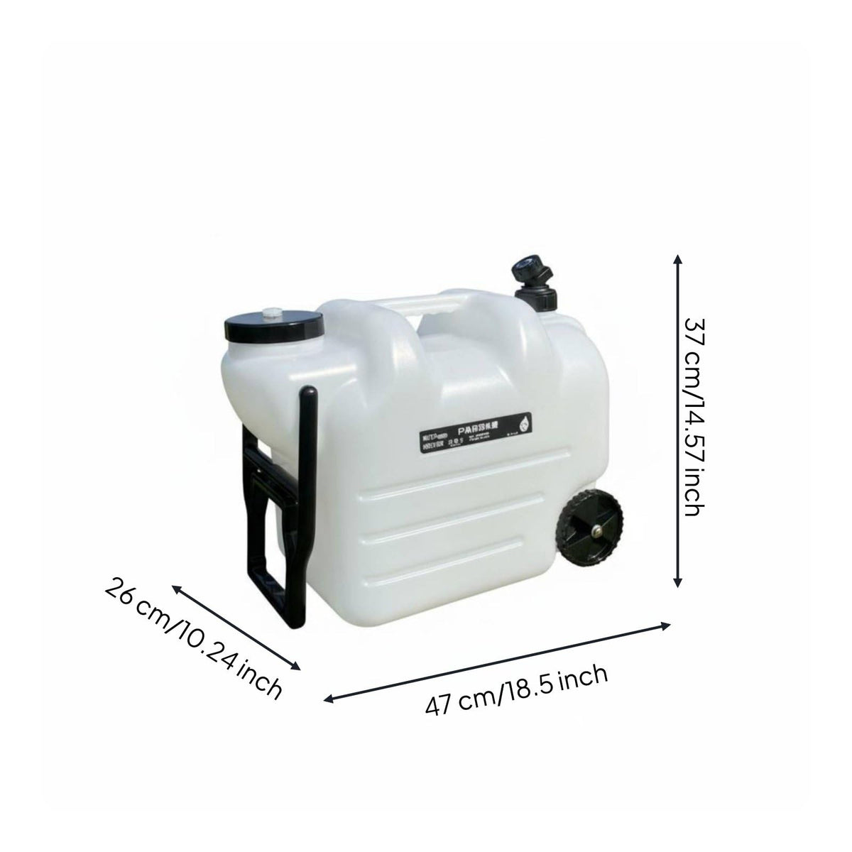 Black Portable Water Container with Faucet and Wheels Y976