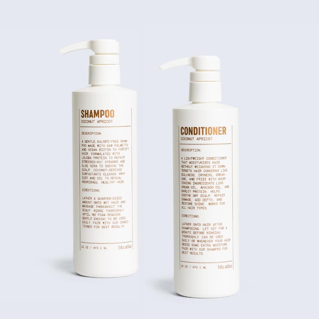 Shampoo and Conditioner Bundle Coconut Apricot 16 oz J701