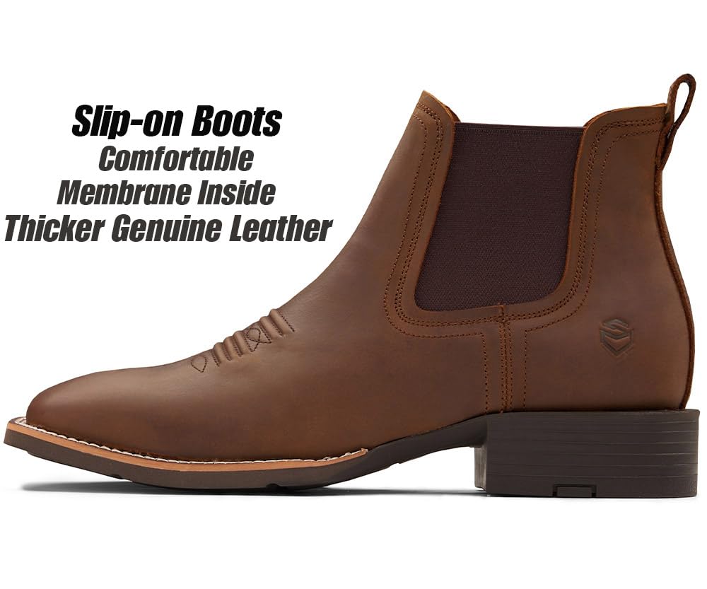 Slip-On Square Toe Western Boots L11071