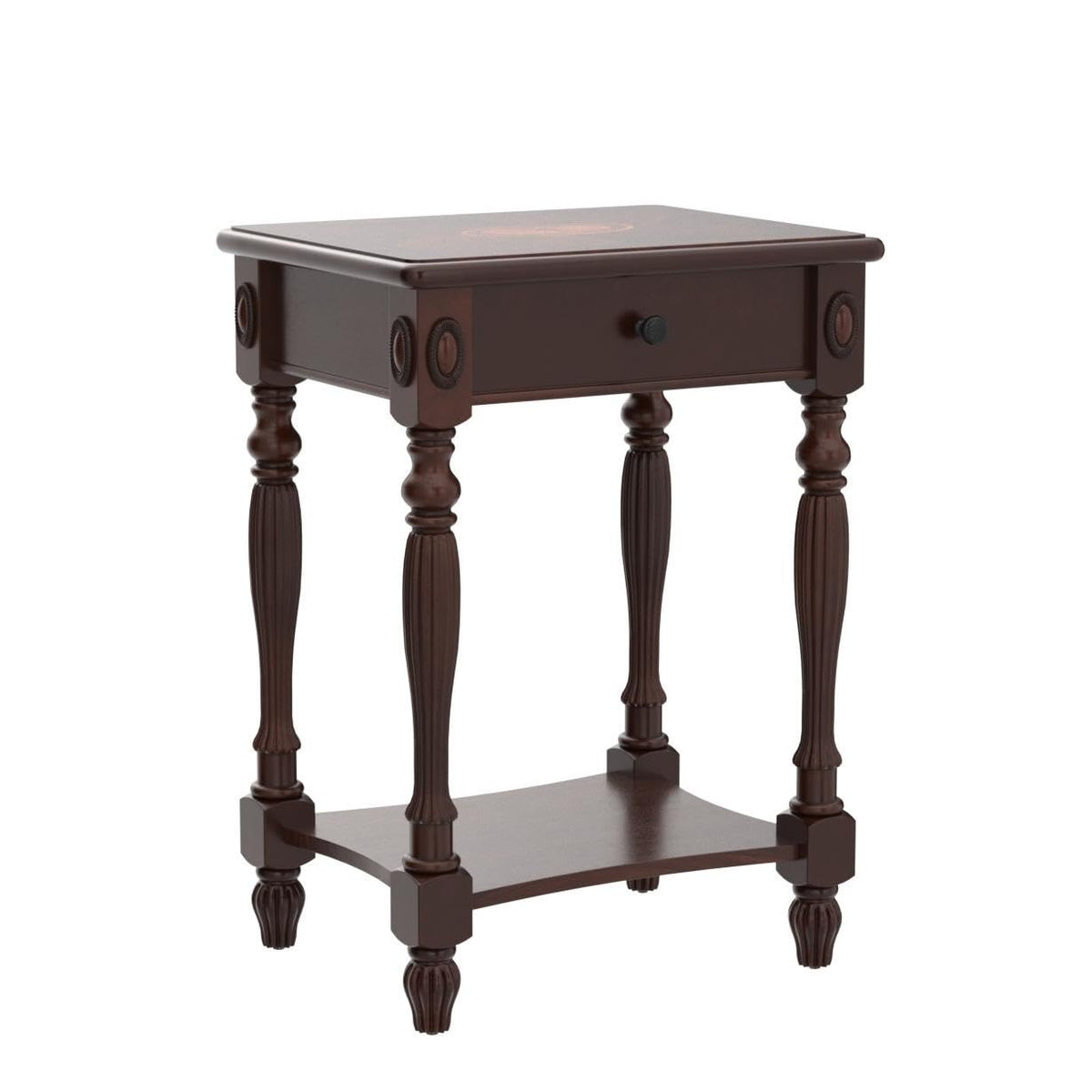 Solid Wood Side Table with Drawer and Storage Shelf N171419