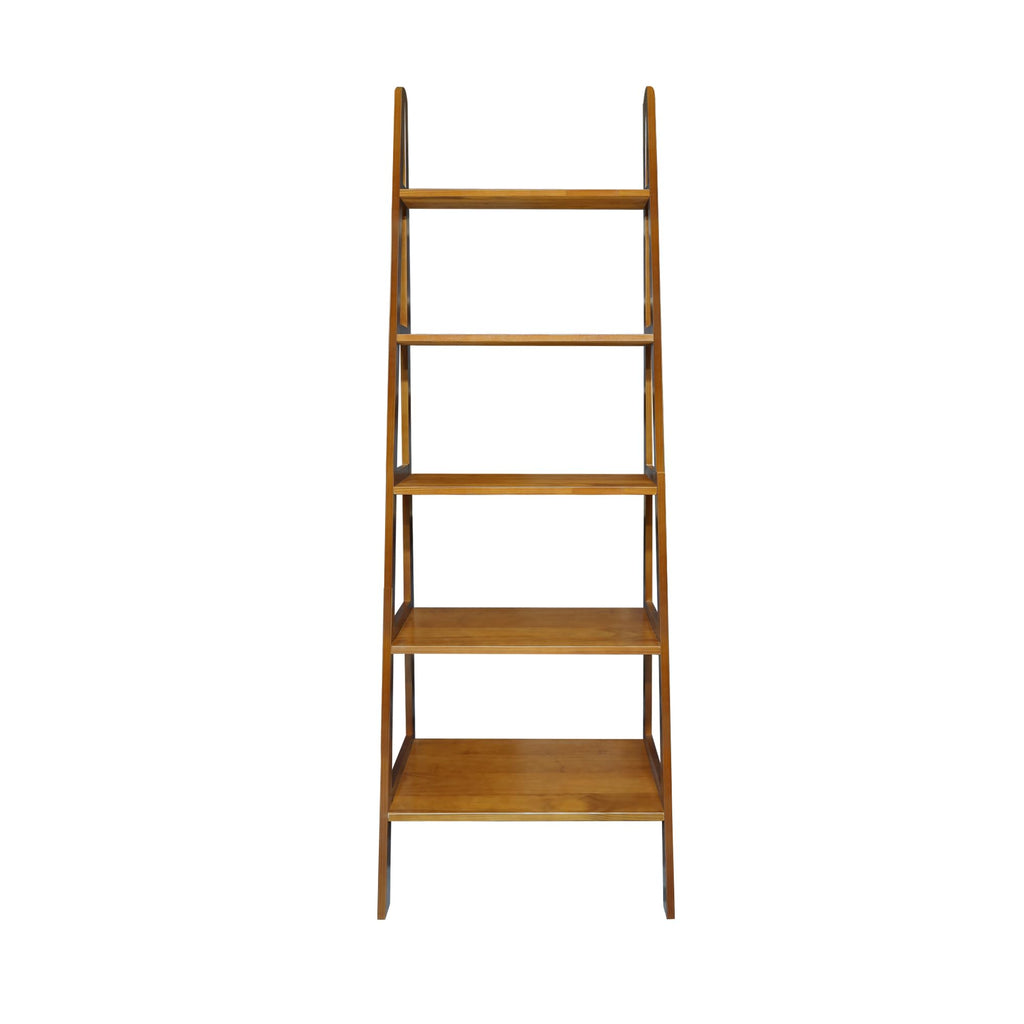 Solid Wood 5-Shelf Ladder Bookcase M6087