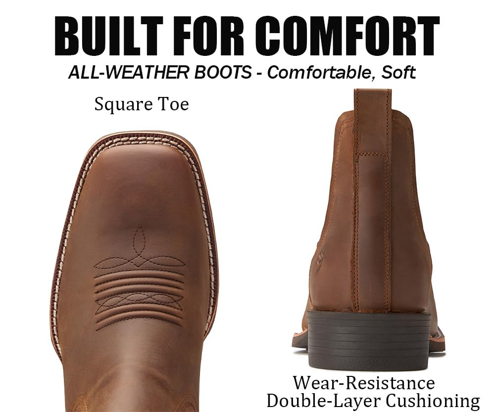 Slip-On Square Toe Western Boots L11071