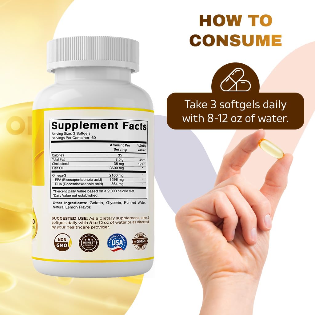 Omega 3 Fish Oil 3600mg Softgels P684