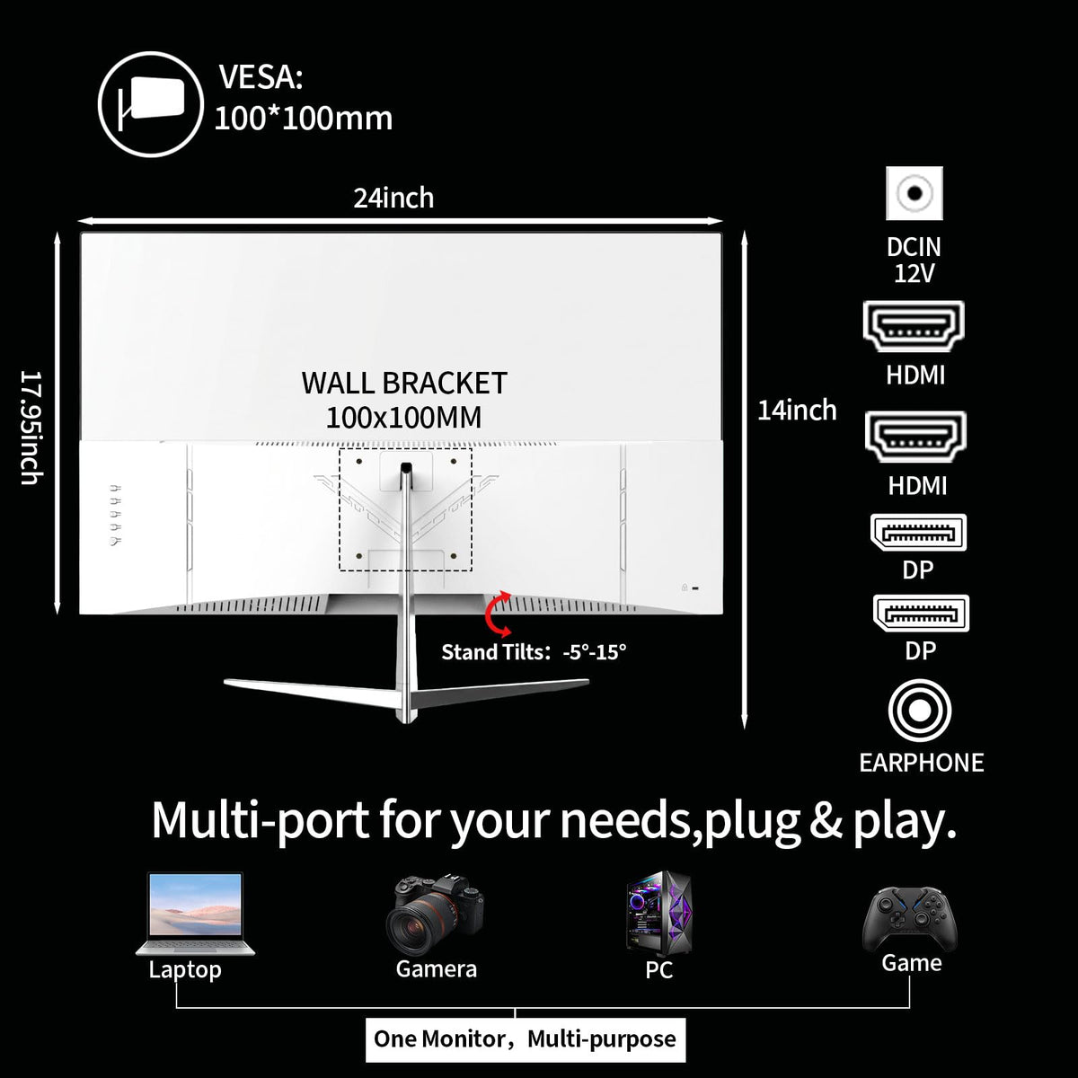 27 inch White Curved Gaming Monitor X1633