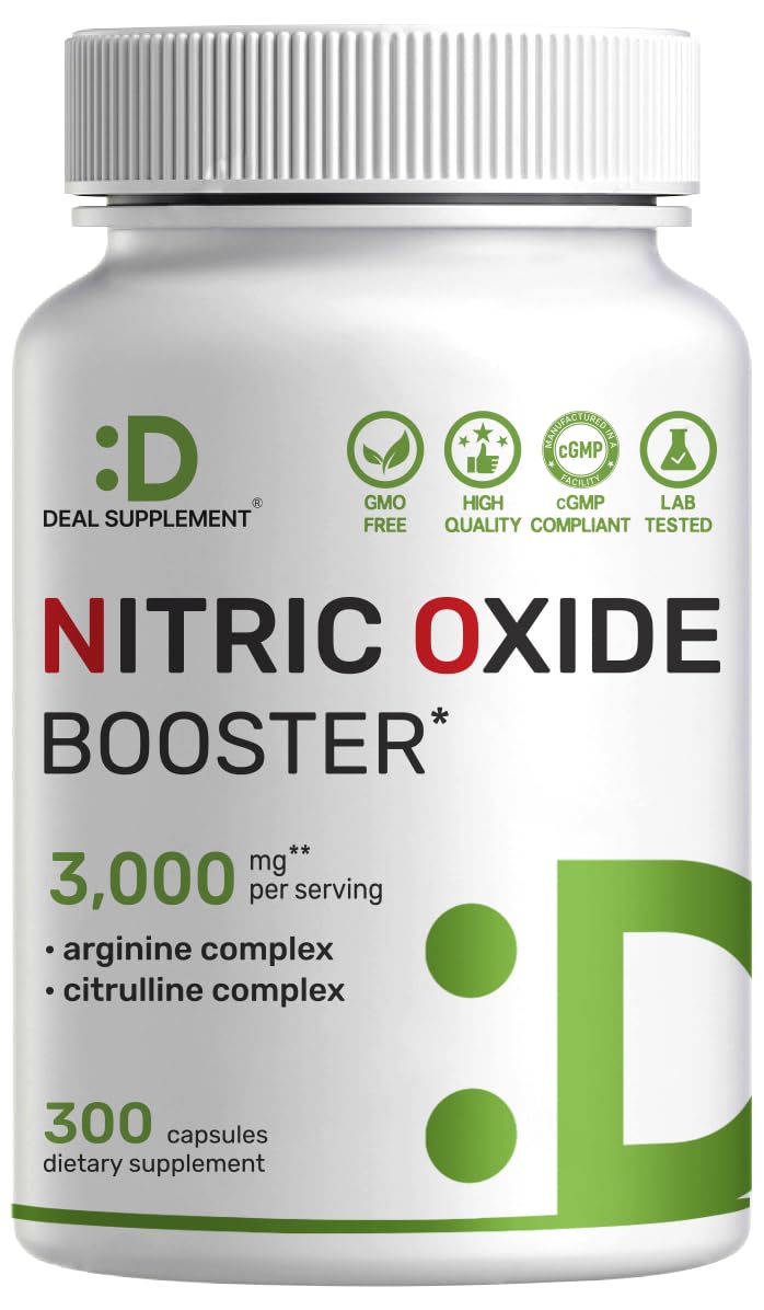 3,000mg 300 Capsules Nitric Oxide Supplement B3668