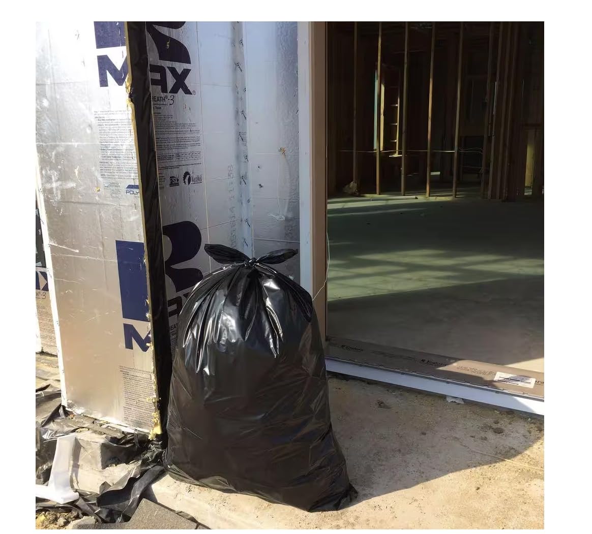 42 Gallon 50 Count 3 Mil Black Heavy Duty Trash Bags U28643