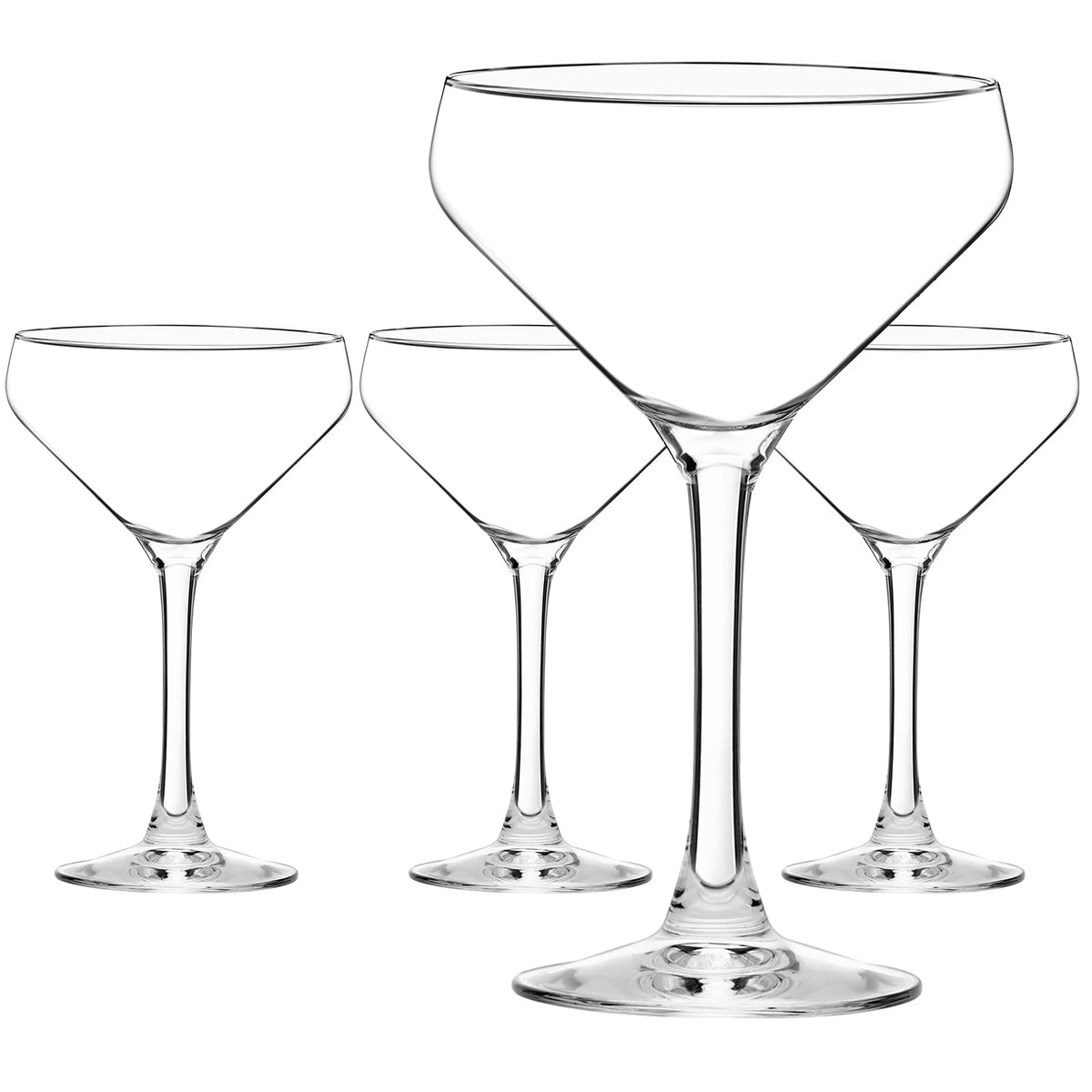 Coupe Cocktail Glasses Set of 4 Hand Blown Crystal 12Oz V56094