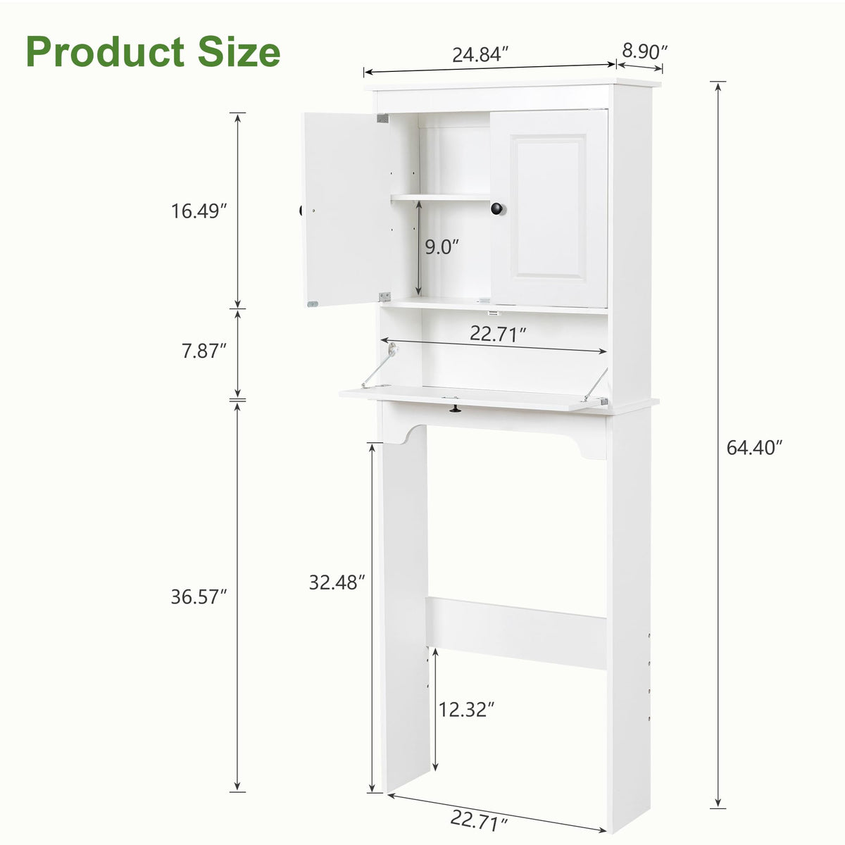 White Over The Toilet Storage Cabinet V5946