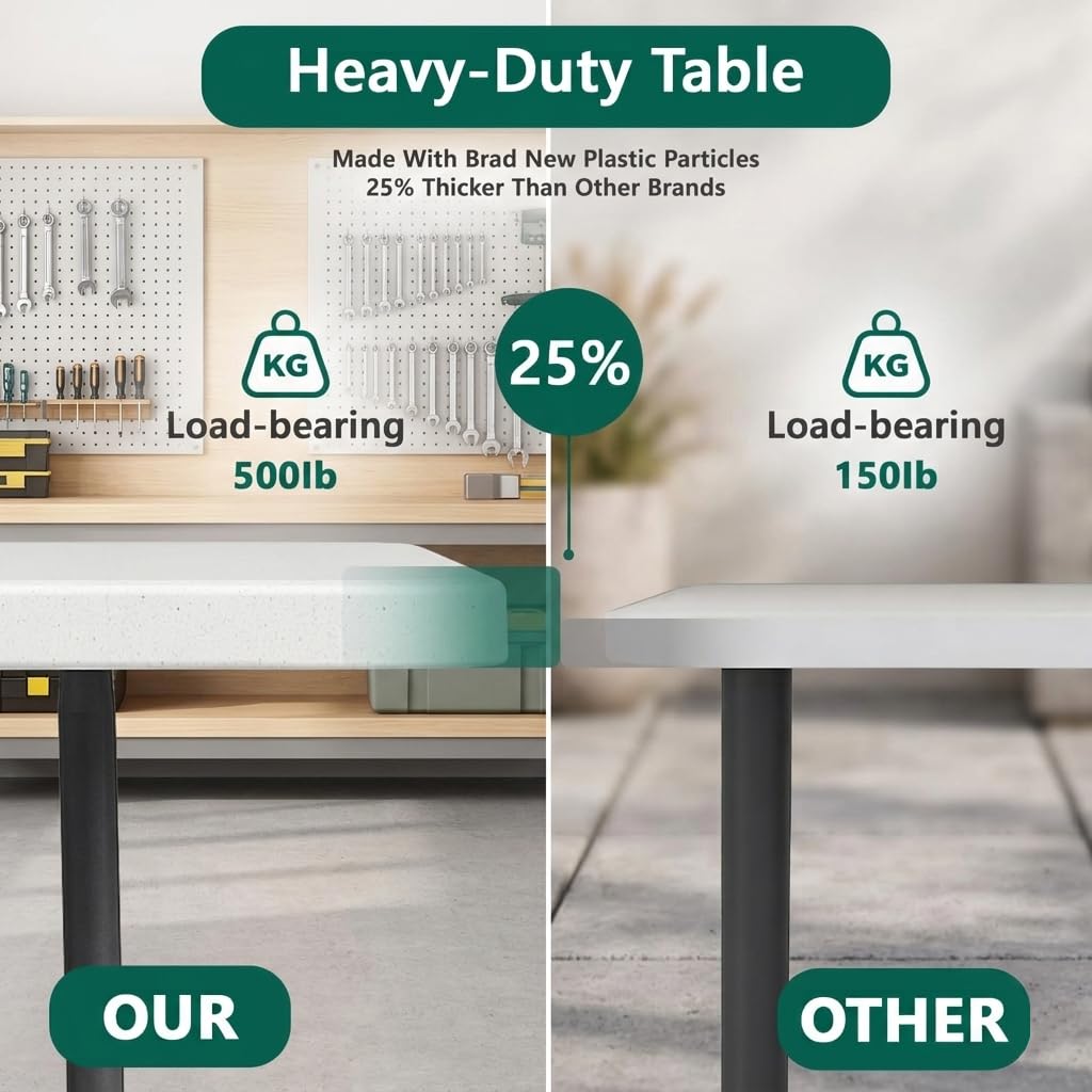 6FT Heavy Duty Plastic Folding Table with Steel Legs P301545