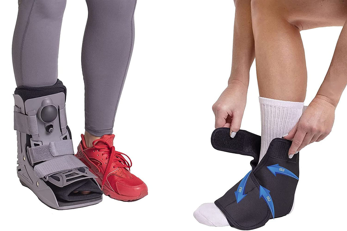 Ultra Light Short Full Shell Walking Boot + Ankle & Foot Reusable Ice Pack A667