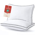 Queen Size Set of 2 White Gusseted Bed Pillows G717