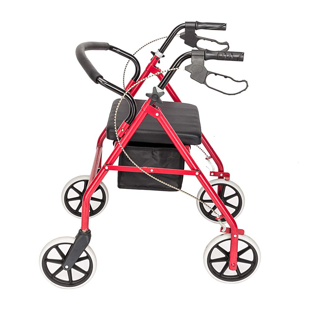 Red Rolling Walker with Seat B3661