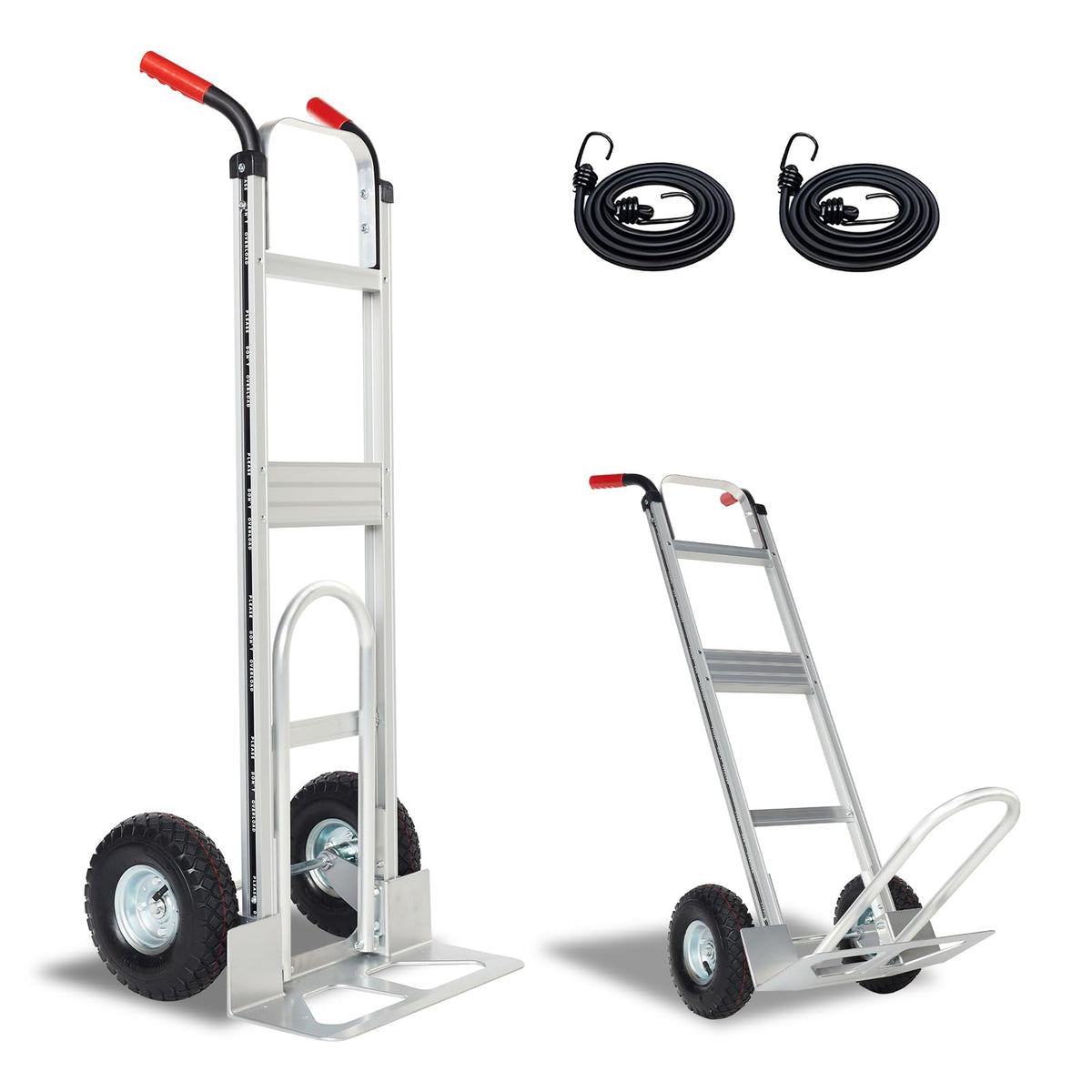 Aluminum Hand Truck Dolly Cart with 10" Pneumatic Tire, 600 LBS Capacity T36623
