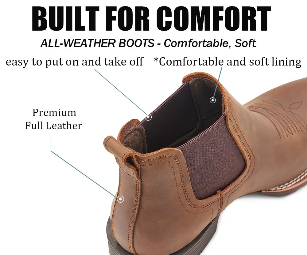 Slip-On Square Toe Western Boots L11071