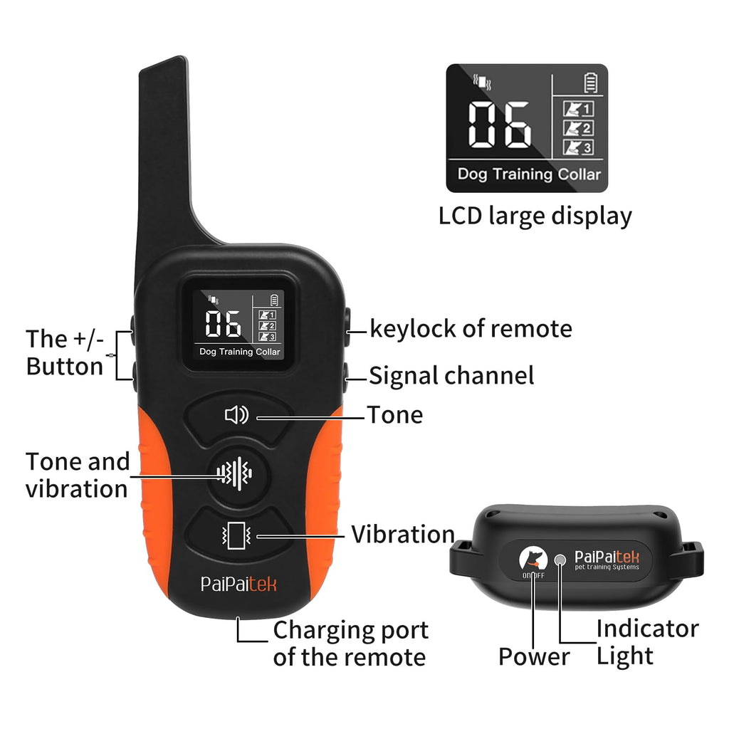 Vibration & Beep Dog Training Collar with Remote W888
