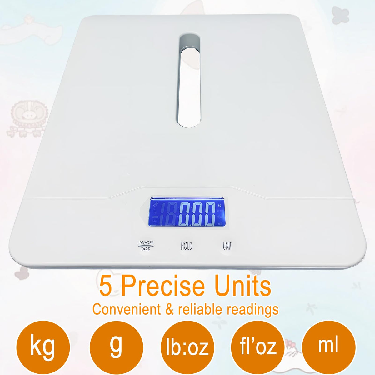 Baby Scale with Measuring Tray, LCD, 3 Weighing Modes C88333