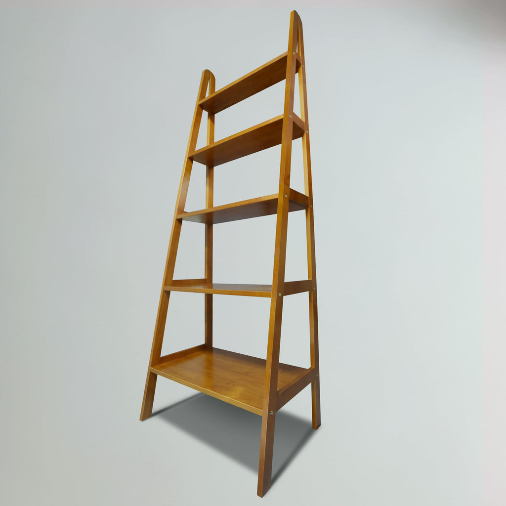 Solid Wood 5-Shelf Ladder Bookcase M6087