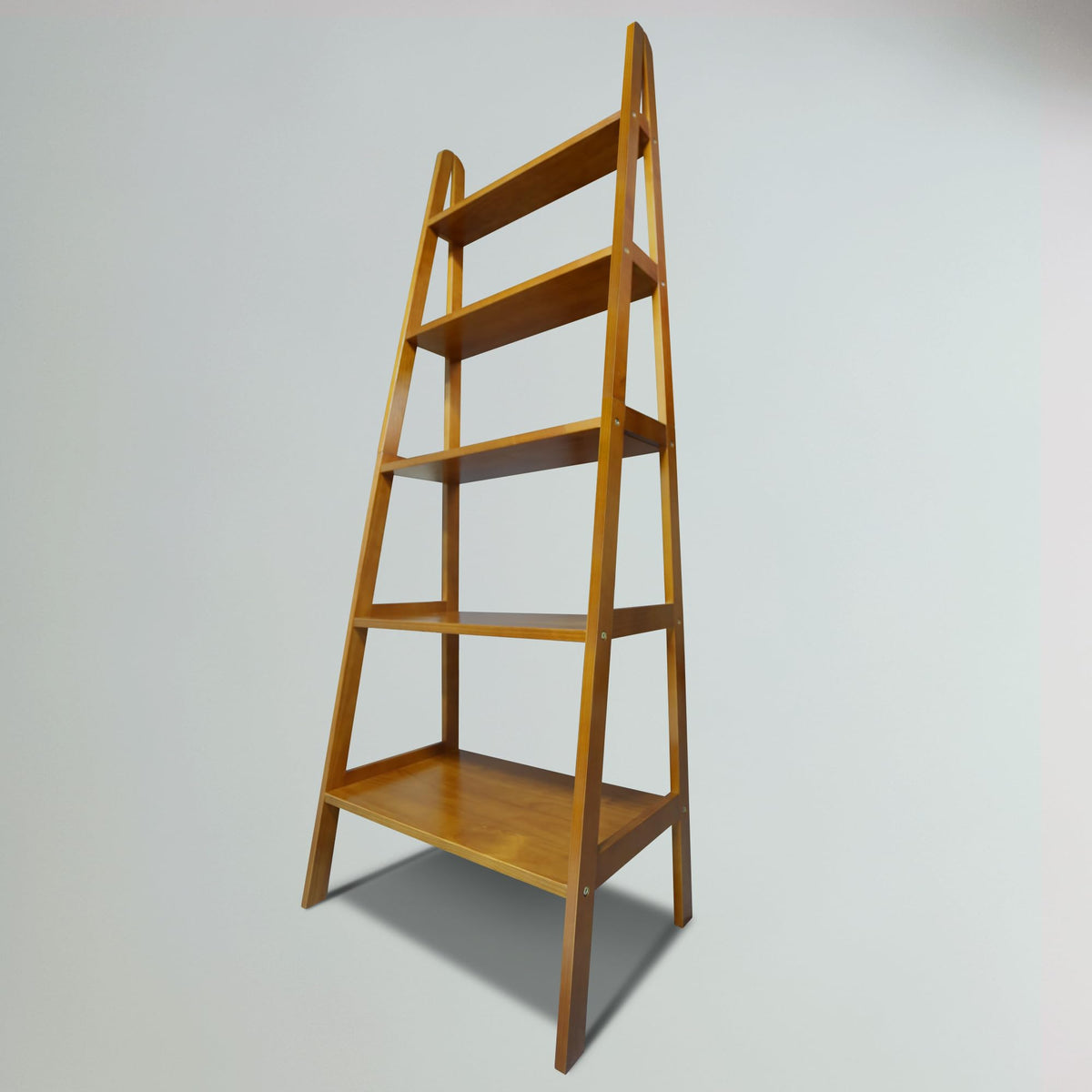 Solid Wood 5-Shelf Ladder Bookcase M6087