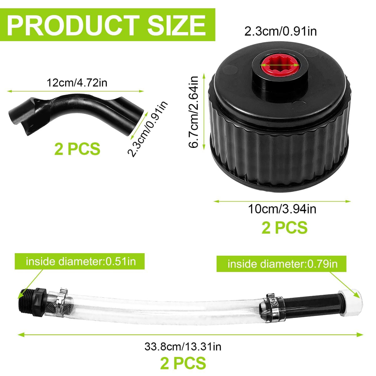 6 Piece Racing Fuel Jug Hose & Cap Kit D36705