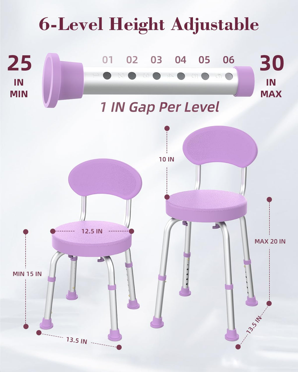 Swivel Shower Chair with Backrest Z69672