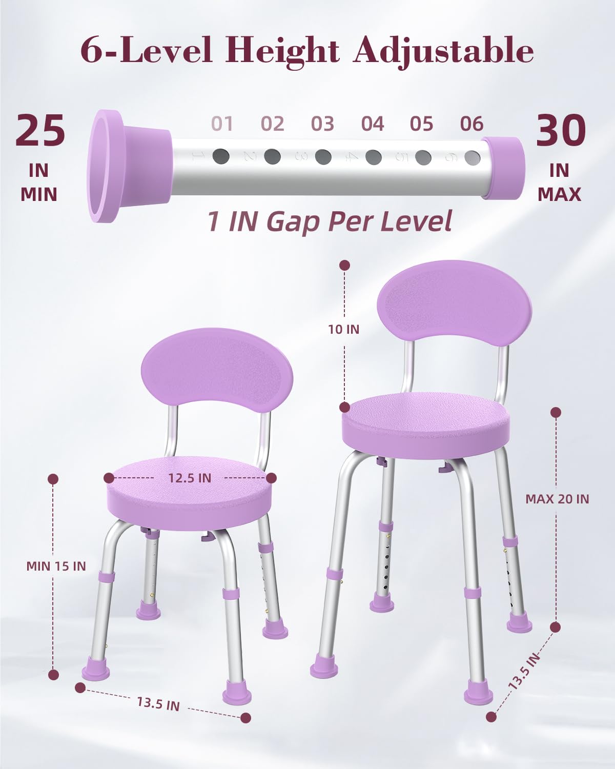 Swivel Shower Chair with Backrest Z69672