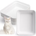 8 Pack White Cardboard Disposable Cat Litter Boxes D1935