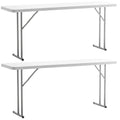 White Granite Plastic Folding Training Table Set of 2 O208