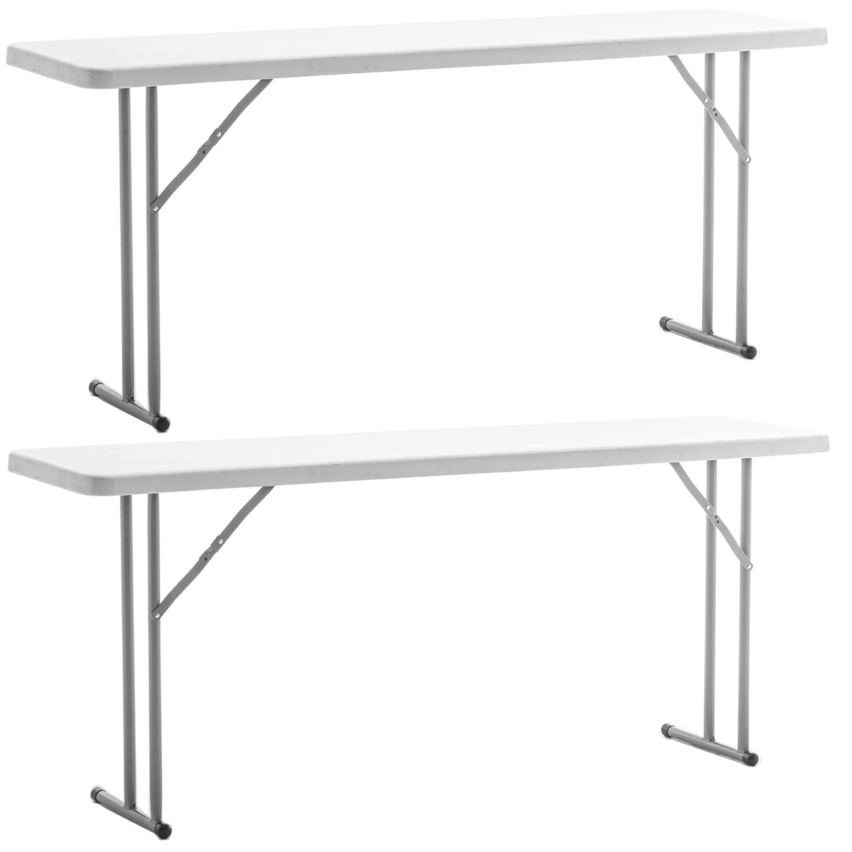 White Granite Plastic Folding Training Table Set of 2 O208