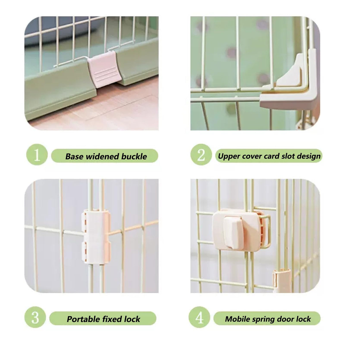 3/4-Tier Wire Cat Cage Playpen with Hammock and Platforms H536