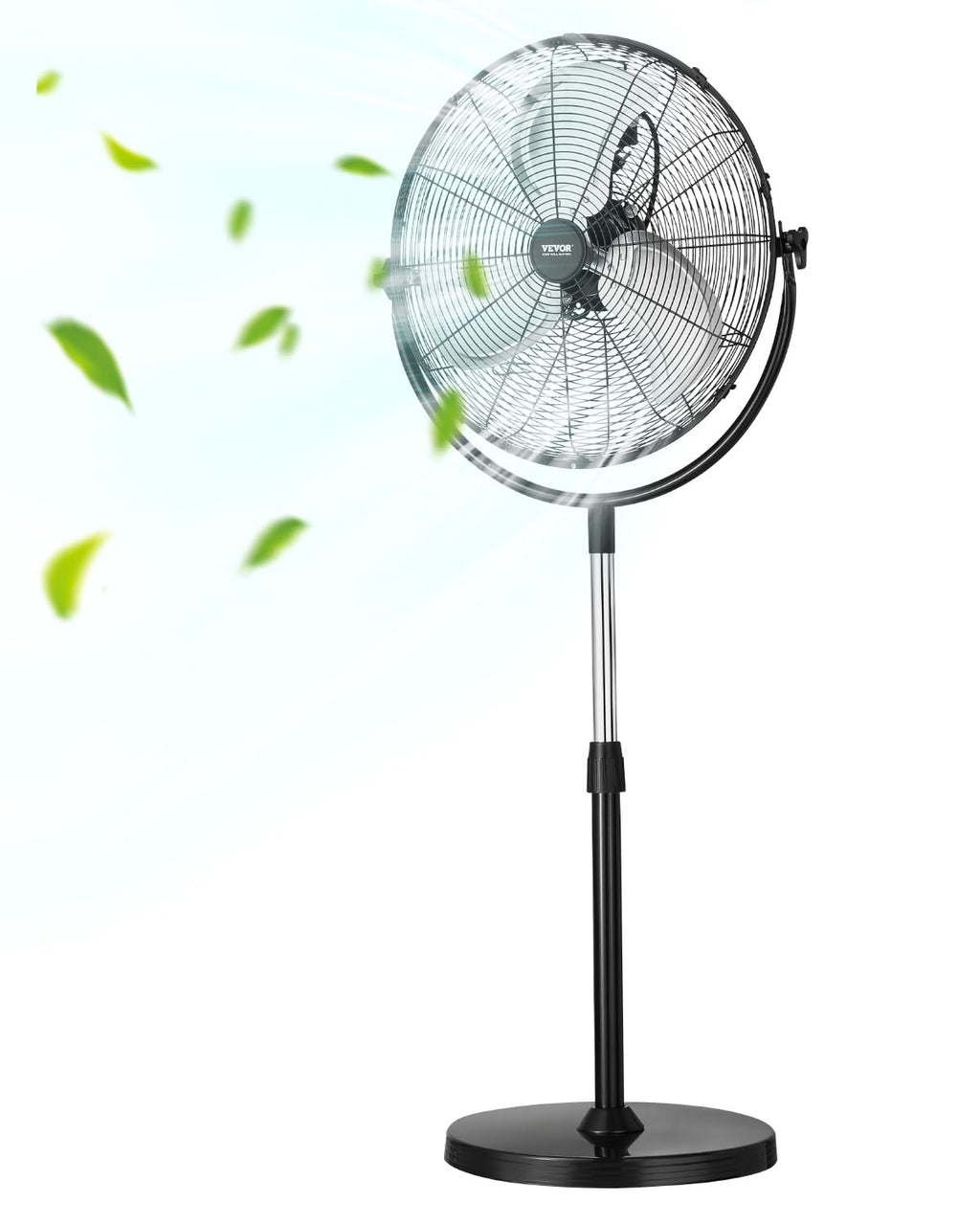 20 Inch 3 Speed Adjustable Height Pedestal Fan L39428
