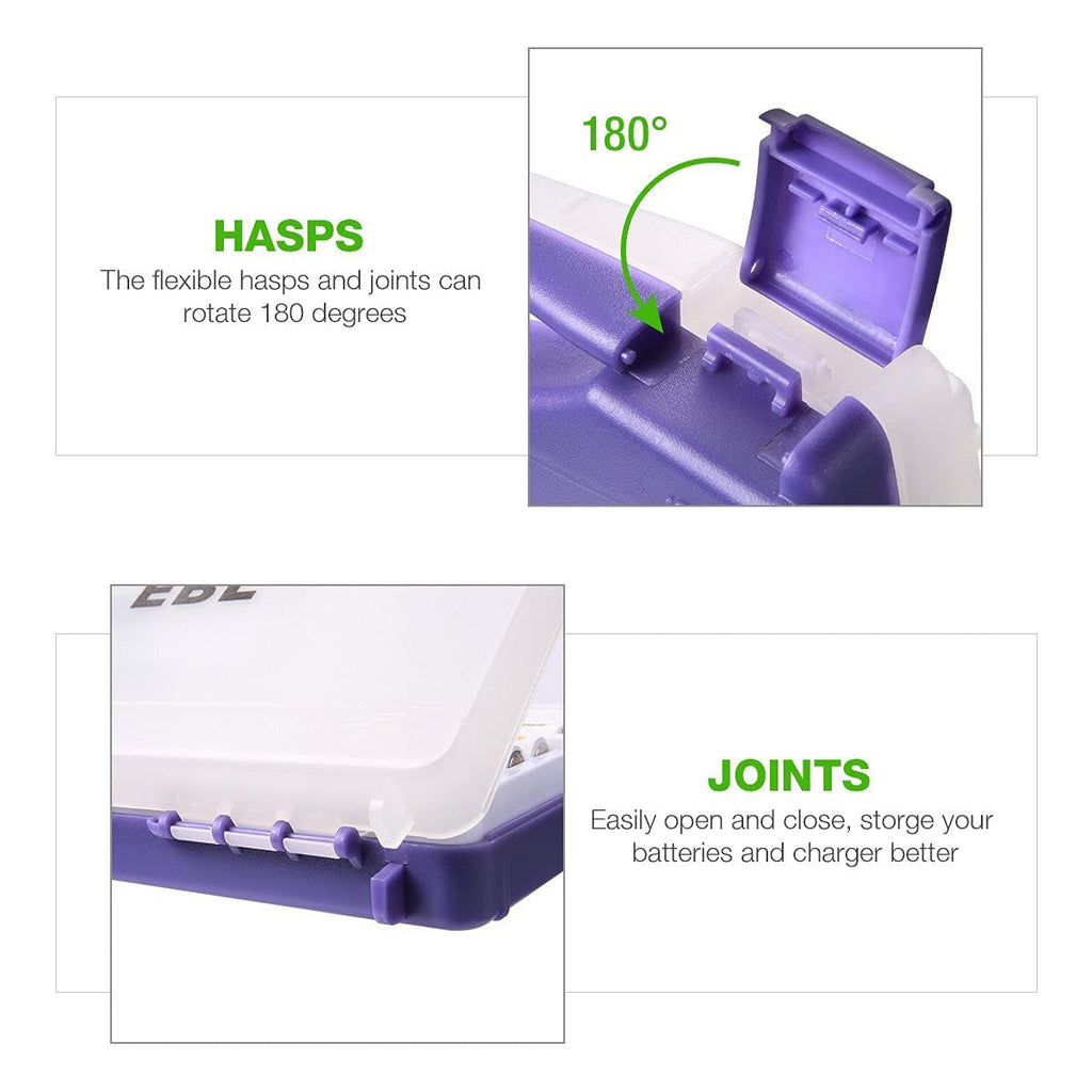 Purple Battery Box with 12 AA Batteries, 8 AAA Batteries, C Adapters, D Adapters W8594