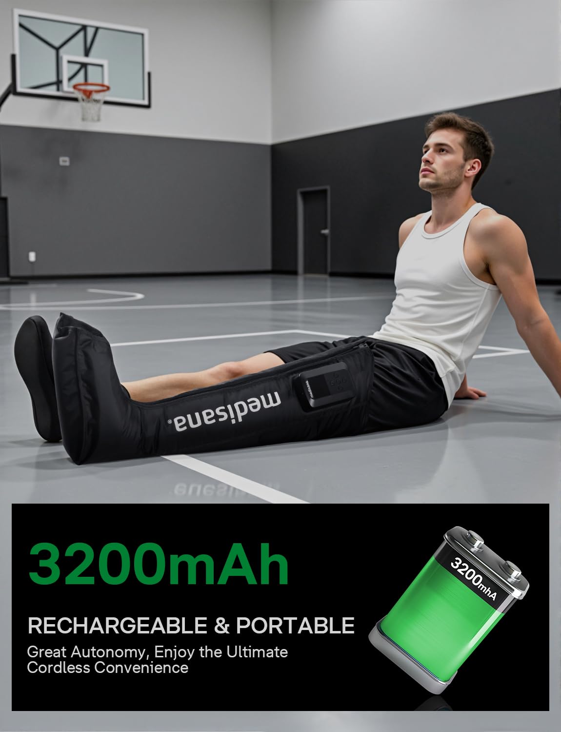 Cordless Rechargeable Air Pressure Leg Compression Boot J334443