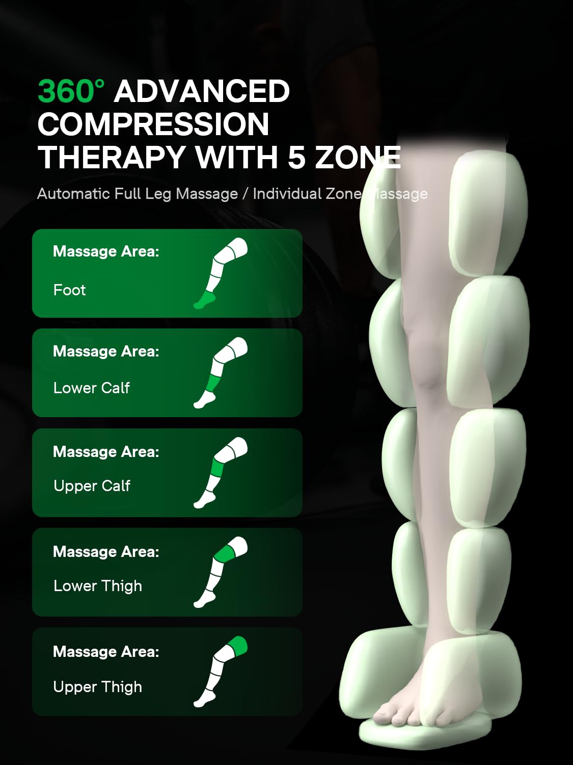 Cordless Rechargeable Air Pressure Leg Compression Boot J334443