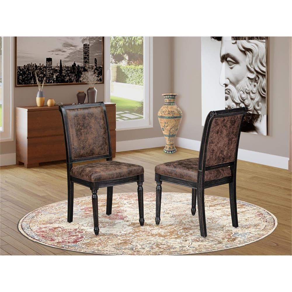 Black Acacia Wood Dining Chairs Set of 2 H570429