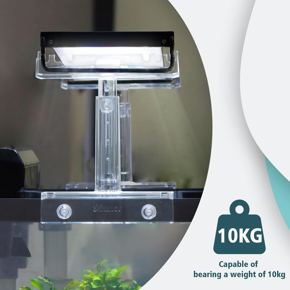 Adjustable Clear Acrylic Aquarium Light Riser Stand 2pcs M945