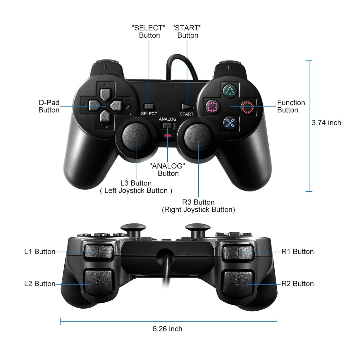 2 Pack Wired Controller F676