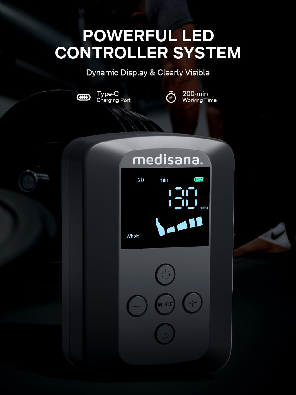 Cordless Rechargeable Air Pressure Leg Compression Boot J334443
