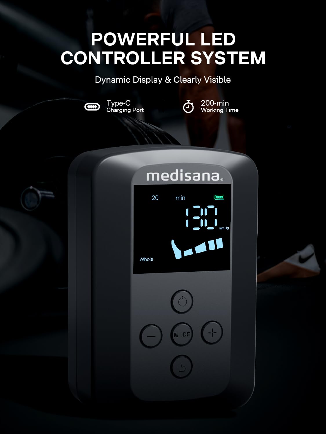 Cordless Rechargeable Air Pressure Leg Compression Boot J334443