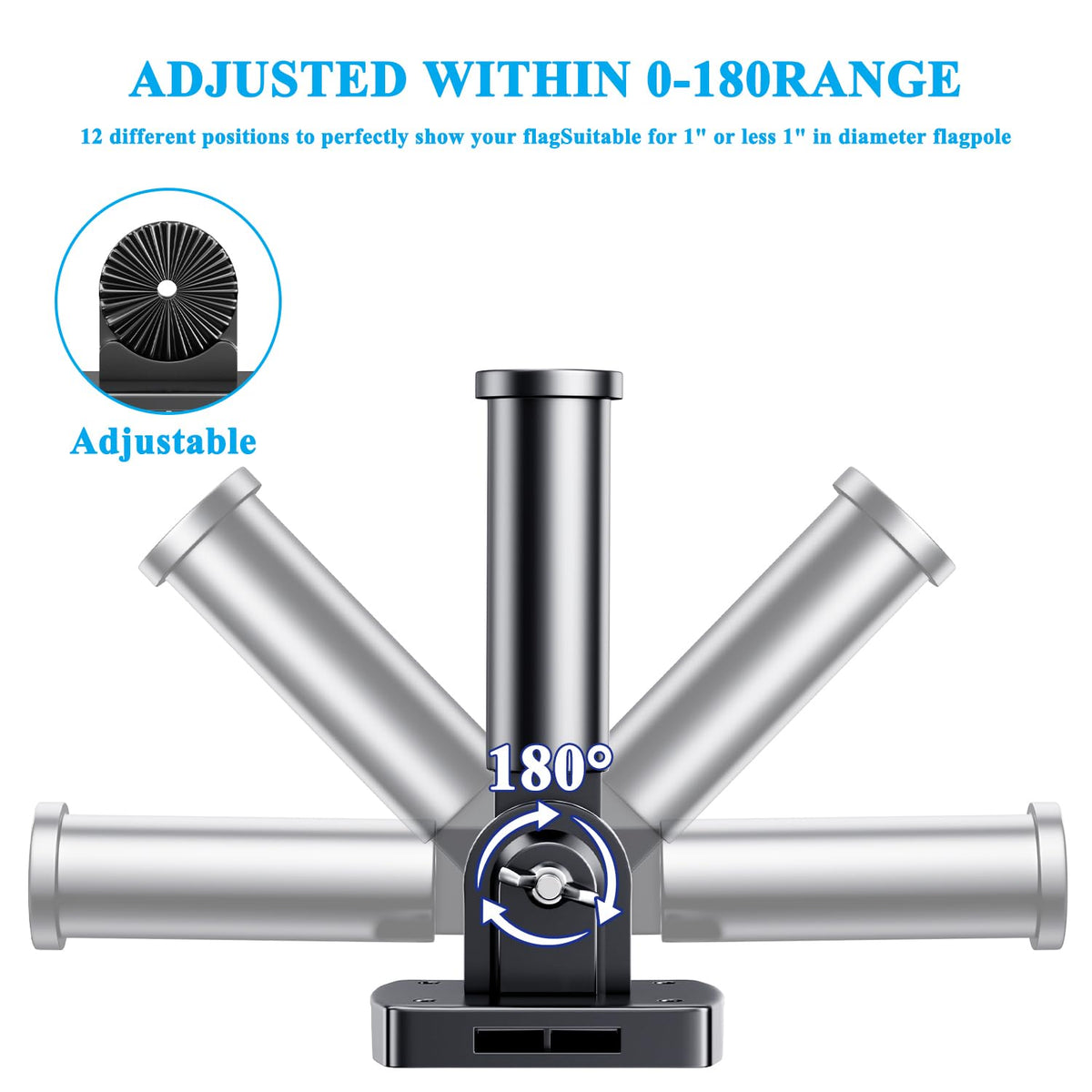 Adjustable Heavy Duty Aluminum Flag Pole Holder W760
