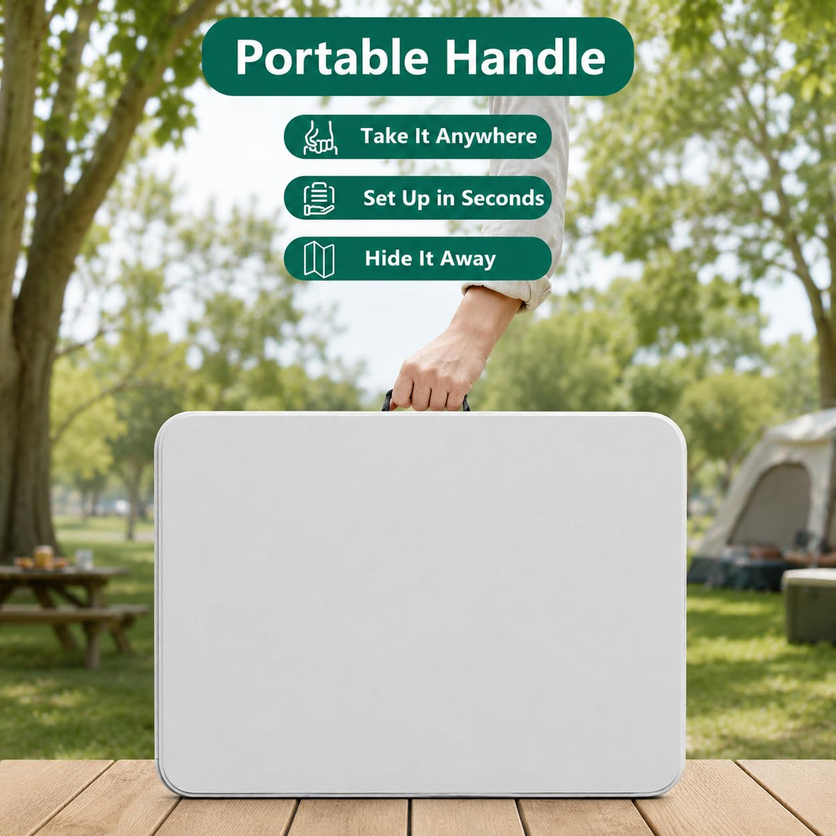 6FT Heavy Duty Plastic Folding Table with Steel Legs P301545
