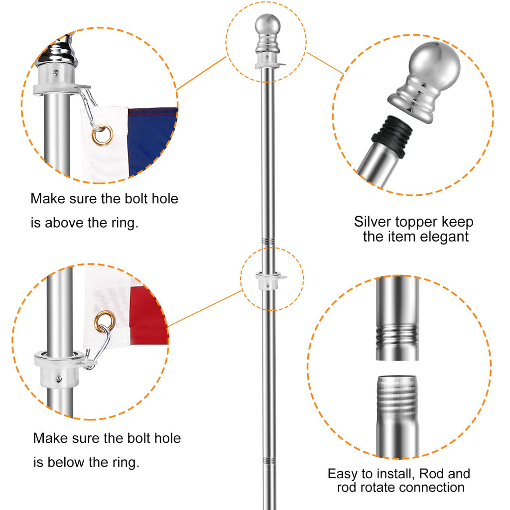 6 FT Stainless Steel Flag Pole Q46873