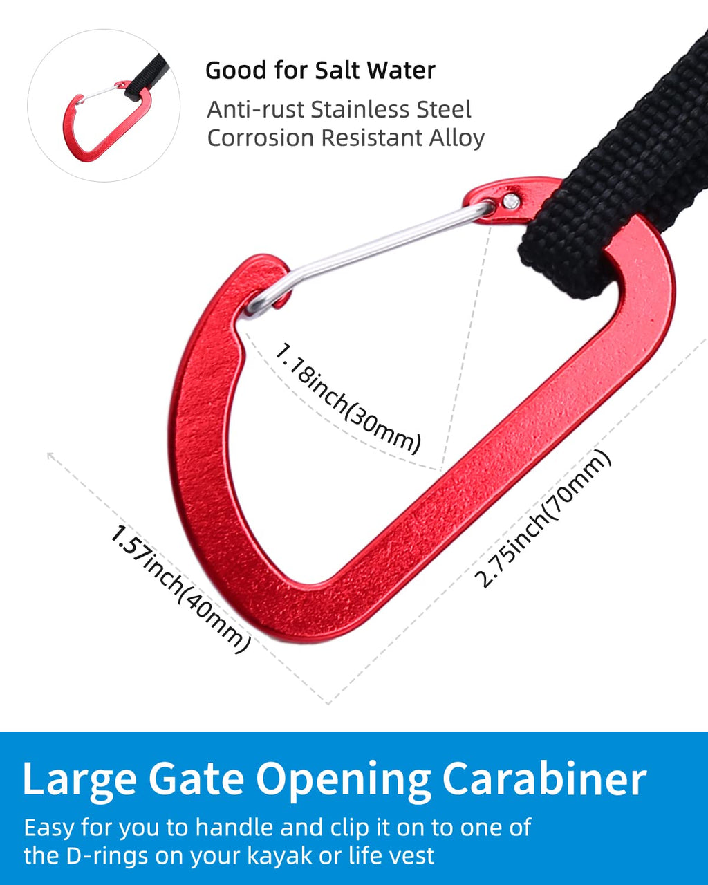 Stretchable Kayak Paddle Leash 4-7ft N41998