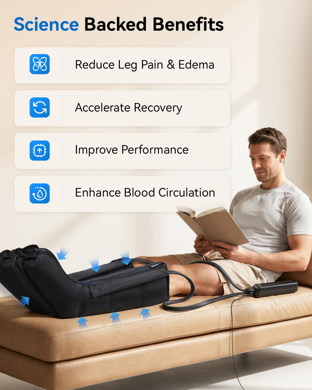 Leg Massager with Heat and Compression Therapy L56808