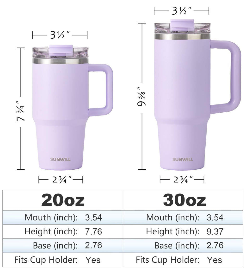 20 oz Insulated Stainless Steel Tumbler with Handle and Straw I22700