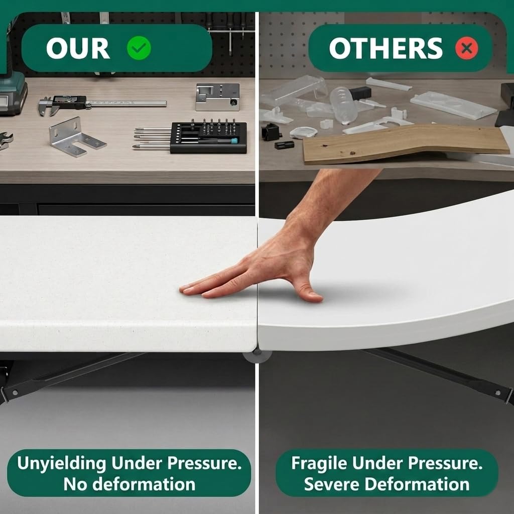 6FT Heavy Duty Plastic Folding Table with Steel Legs P301545