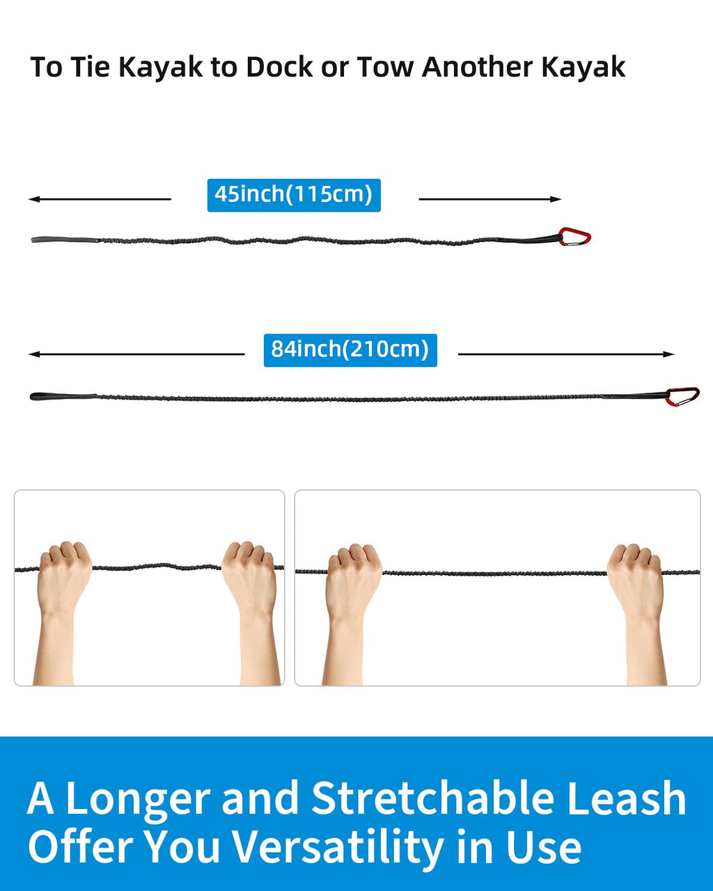 Stretchable Kayak Paddle Leash 4-7ft N41998
